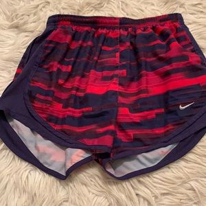 Athletic nike red and blue shorts size small